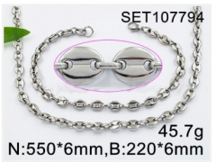 Stainless steel jewelry Necklace Bracelet set Wholesale