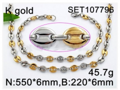 Stainless steel jewelry Necklace Bracelet set Wholesale
