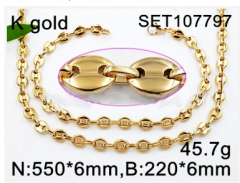 Stainless steel jewelry Necklace Bracelet set Wholesale