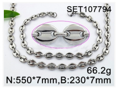 Stainless steel jewelry Necklace Bracelet set Wholesale