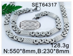 Stainless steel jewelry Necklace Bracelet set Wholesale