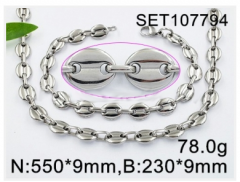 Stainless steel jewelry Necklace Bracelet set Wholesale