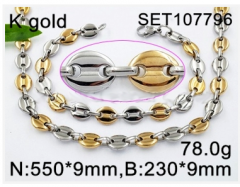 Stainless steel jewelry Necklace Bracelet set Wholesale