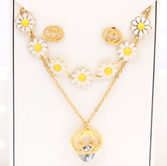 Stainless steel jewelry Necklace Earrings set Wholesale