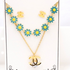 Stainless steel jewelry Necklace Earrings set Wholesale