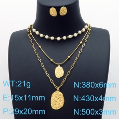 Stainless steel jewelry Necklace Earrings set Wholesale