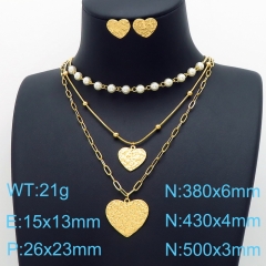 Stainless steel jewelry Necklace Earrings set Wholesale