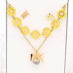 Stainless steel jewelry Necklace Earrings set Wholesale