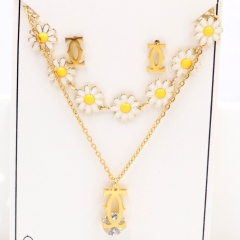 Stainless steel jewelry Necklace Earrings set Wholesale