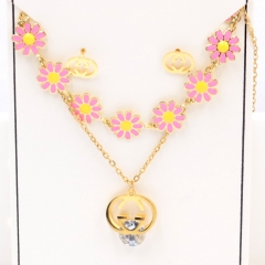 Stainless steel jewelry Necklace Earrings set Wholesale