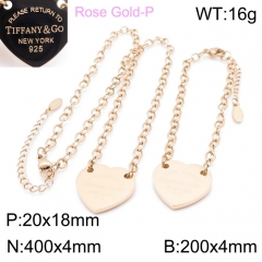 Stainless steel jewelry Necklace Bracelet set Wholesale