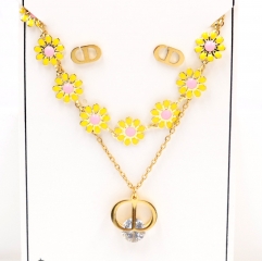 Stainless steel jewelry Necklace Earrings set Wholesale