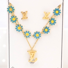 Stainless steel jewelry Necklace Earrings set Wholesale