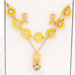 Stainless steel jewelry Necklace Earrings set Wholesale