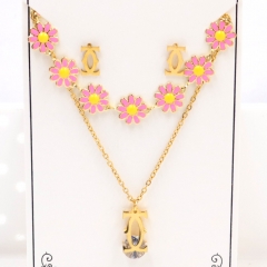 Stainless steel jewelry Necklace Earrings set Wholesale