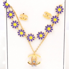 Stainless steel jewelry Necklace Earrings set Wholesale