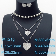 Stainless steel jewelry Necklace Earrings set Wholesale