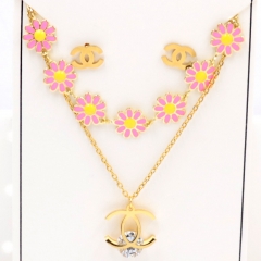 Stainless steel jewelry Necklace Earrings set Wholesale