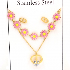 Stainless steel jewelry Necklace Earrings set Wholesale