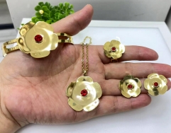 Stainless steel jewelry Bracelet Necklace Earrings Ring set Wholesale