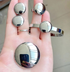Stainless steel jewelry Bracelet Necklace Earrings Ring set Wholesale