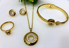 Stainless steel jewelry Bracelet Necklace Earrings Ring set Wholesale