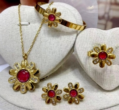 Stainless steel jewelry Bracelet Necklace Earrings Ring set Wholesale