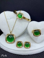 Stainless steel jewelry Bracelet Necklace Earrings Ring set Wholesale