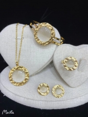 Stainless steel jewelry Bracelet Necklace Earrings Ring set Wholesale