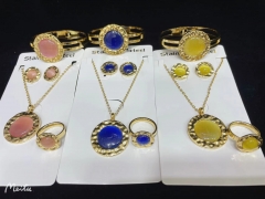 Stainless steel jewelry Bracelet Necklace Earrings Ring set Wholesale