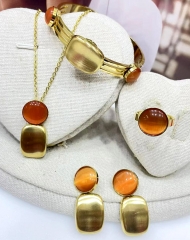 Stainless steel jewelry Bracelet Necklace Earrings Ring set Wholesale