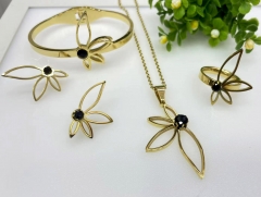 Stainless steel jewelry Bracelet Necklace Earrings Ring set Wholesale