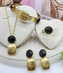 Stainless steel jewelry Bracelet Necklace Earrings Ring set Wholesale