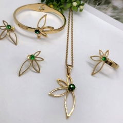 Stainless steel jewelry Bracelet Necklace Earrings Ring set Wholesale