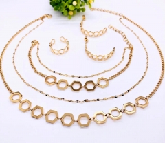 Stainless steel jewelry Bracelet Necklace Earrings Ring set Wholesale