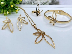 Stainless steel jewelry Bracelet Necklace Earrings Ring set Wholesale