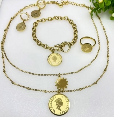 Stainless steel jewelry Bracelet Necklace Earrings Ring set Wholesale
