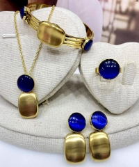 Stainless steel jewelry Bracelet Necklace Earrings Ring set Wholesale