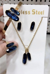 Stainless steel jewelry Bracelet Necklace Earrings Ring set Wholesale