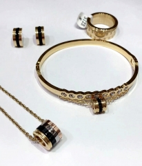 Stainless steel jewelry Bracelet Necklace Earrings Ring set Wholesale