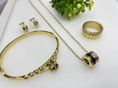 Stainless steel jewelry Bracelet Necklace Earrings Ring set Wholesale