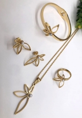 Stainless steel jewelry Bracelet Necklace Earrings Ring set Wholesale