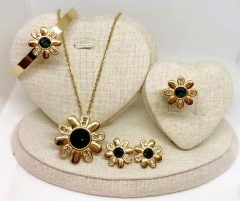 Stainless steel jewelry Bracelet Necklace Earrings Ring set Wholesale