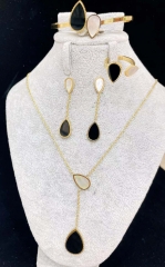 Stainless steel jewelry Bracelet Necklace Earrings Ring set Wholesale