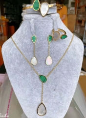 Stainless steel jewelry Bracelet Necklace Earrings Ring set Wholesale
