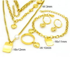 Stainless steel jewelry Bracelet Necklace Earrings Ring set Wholesale