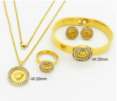 Stainless steel jewelry Bracelet Necklace Earrings Ring set Wholesale