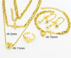Stainless steel jewelry Bracelet Necklace Earrings Ring set Wholesale
