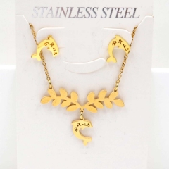 Stainless steel jewelry Necklace Earrings set Wholesale