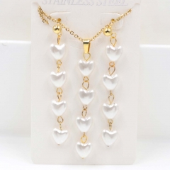 Stainless steel jewelry Necklace Earrings set Wholesale